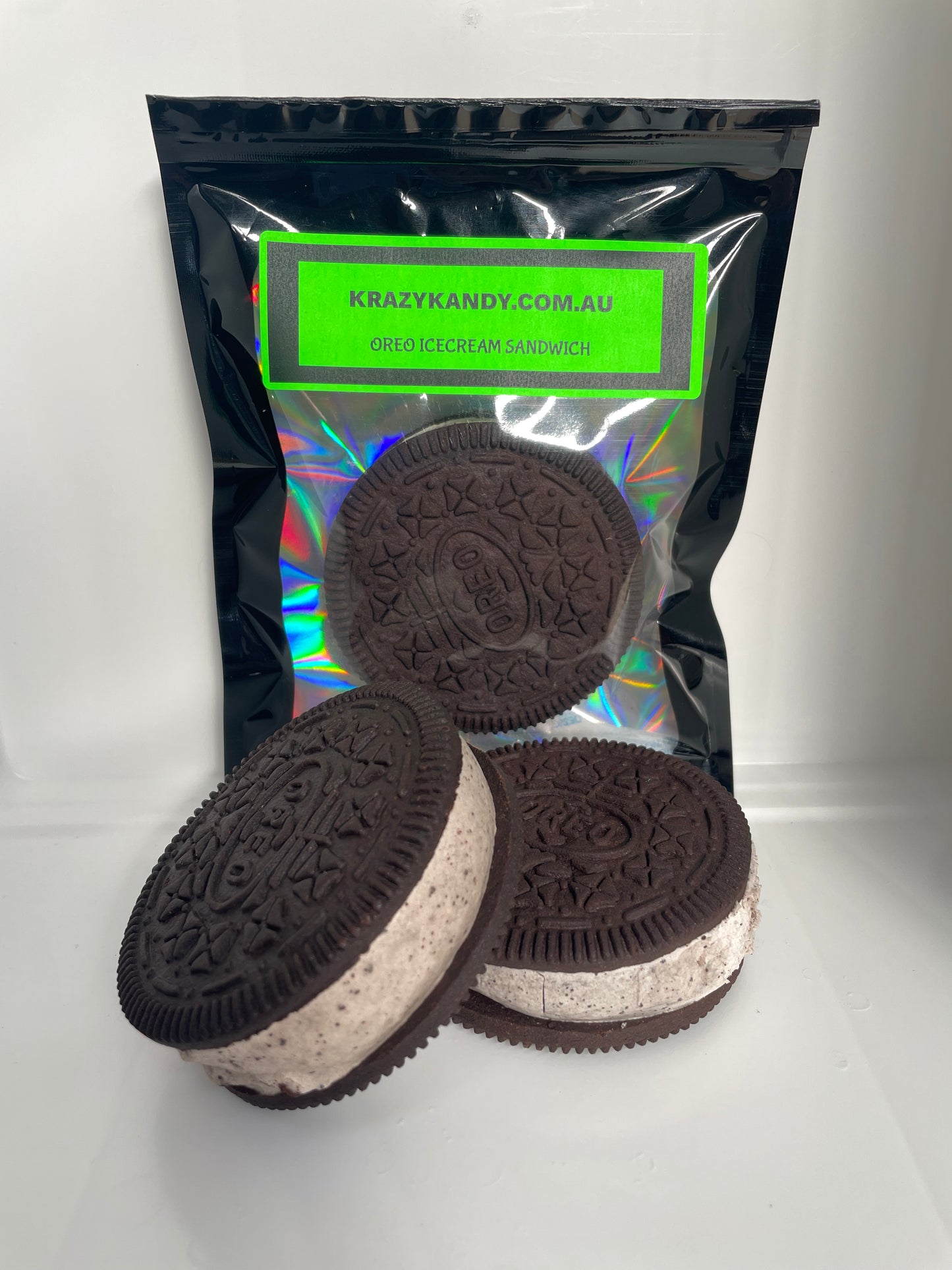 Freeze dried Oreo ice cream sandwich